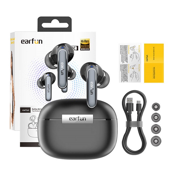 EarFun Air2 True Wireless Bluteooth fekete fülhallgató