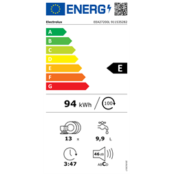 Electrolux EEA27200L beépíthető 13 terítékes mosogatógép