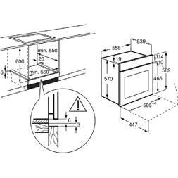 Electrolux EOH3F00BX beépíthető sütő