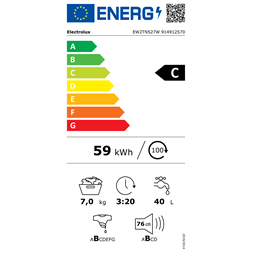 Electrolux EW2TN527W 7 kg elöltöltős mosógép