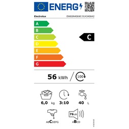 Electrolux EW6SN406WI keskeny 6 kg elöltöltős mosógép