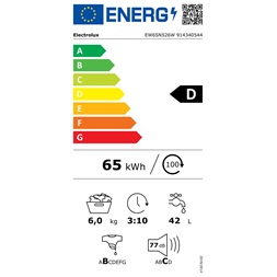 Electrolux EW6SN526W keskeny 6 kg elöltöltős mosógép