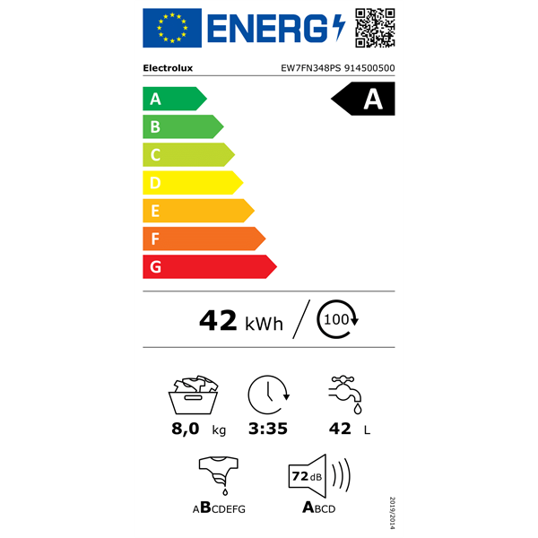 Electrolux EW7FN348PS 8 kg elöltöltős mosógép