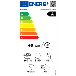 Electrolux EW8F249PS 9 kg elöltöltős gőzmosógép