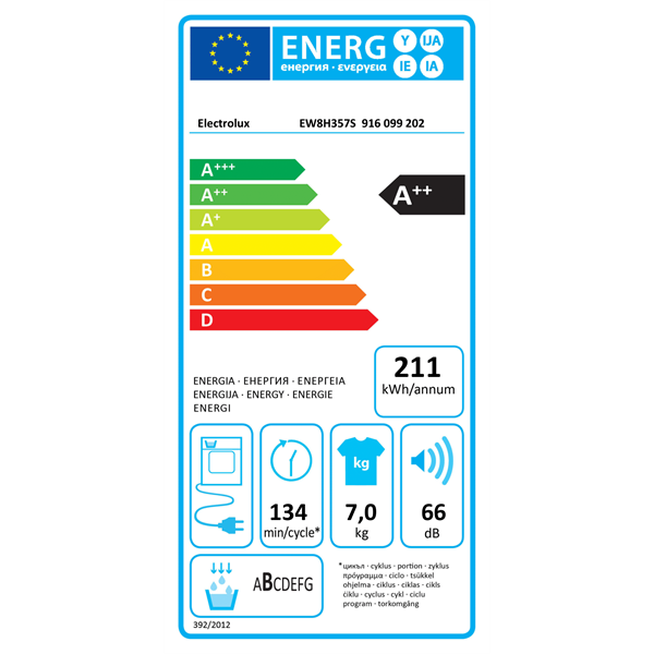 Electrolux EW8H357S 7 kg hőszivattyús szárítógép