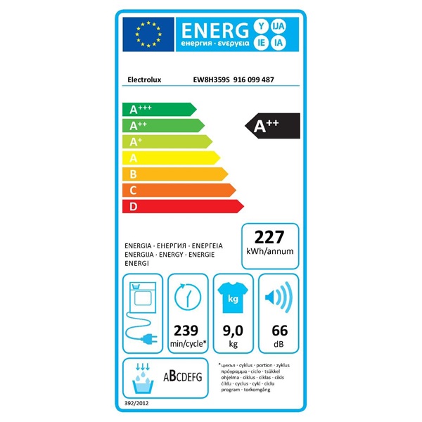 Electrolux EW8H359S 9 kg hőszivattyús szárítógép