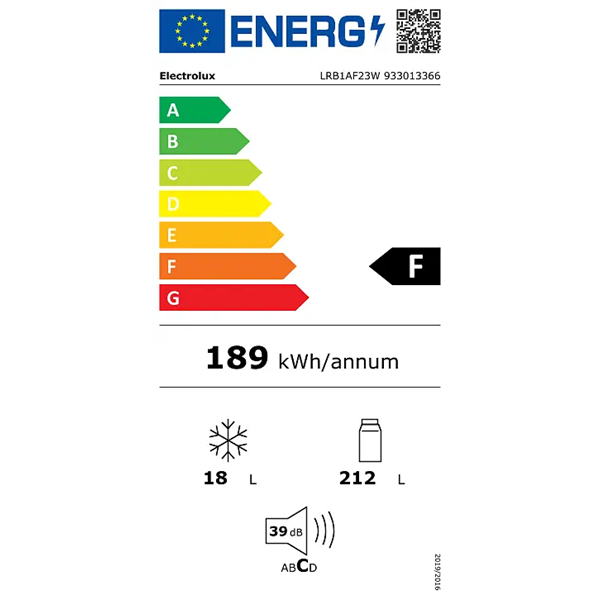 Electrolux LRB1AF23W egyajtós hűtőszekrény