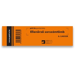 Ellenőrző sorszámtömb 100 lapos 146x40 mm rózsa