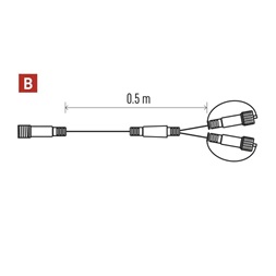 Emos D1ZB03 0,5m kül-beltéri fekete sorolható Standard fényfüzérekhez elosztó