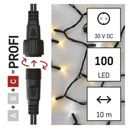Emos D2AN01 10 m kültéri meleg/hideg fehér villogó Profi LED sorolható füzér