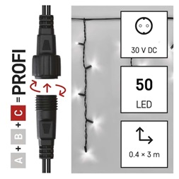 Emos D2CC01 3 m kültéri hideg fehér jégcsapok fekete Profi LED sorolható füzér