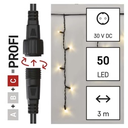 Emos D2CW01 3 m kültéri meleg fehér jégcsapok fekete Profi LED sorolható füzér
