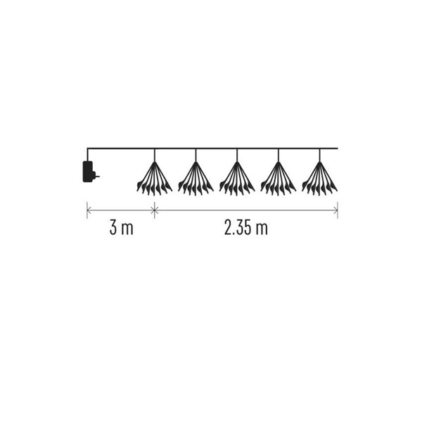 Emos D3AW09 2,35 m beltéri meleg fehér időzítős fürtök nano LED fényfüzér