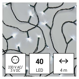 Emos D4AC01 4m/40LED/kül-beltéri/időzítős/hideg fehér karácsonyi LED fényfüzér