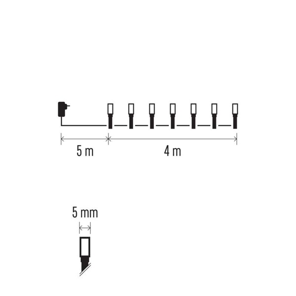 Emos D4AC01 4m/40LED/kül-beltéri/időzítős/hideg fehér karácsonyi LED fényfüzér