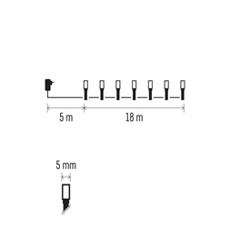 Emos D4AC04 18m/180LED/kül-beltéri/időzítős/hideg fehér karácsonyi LED fényfüzér