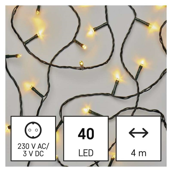 Emos D4AW01 4m/40LED/kül-beltéri/időzítős/meleg fehér karácsonyi LED fényfüzér