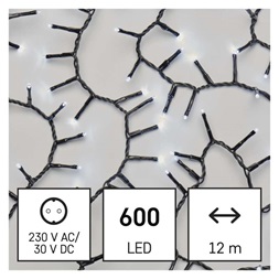 Emos D4BC03 12m/600LED/kül-beltéri/időzítős/hideg fehér/süni karácsonyi LED fényfüzér