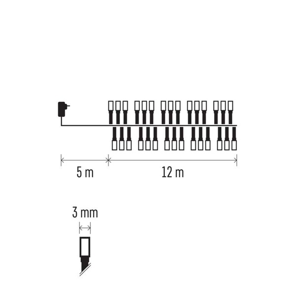 Emos D4BC03 12m/600LED/kül-beltéri/időzítős/hideg fehér/süni karácsonyi LED fényfüzér