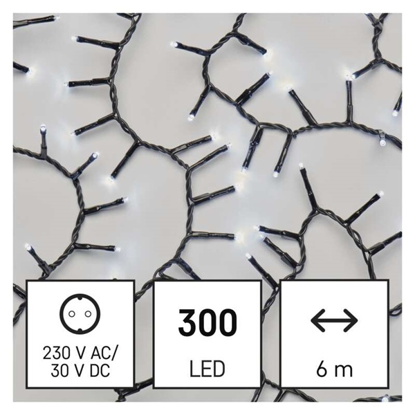 Emos D4BC04 6m/300LED/kül-beltéri/időzítős/hideg fehér/süni karácsonyi LED fényfüzér