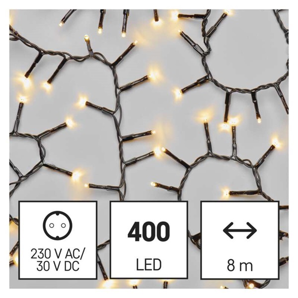 Emos D4BW02 8m/400LED/kül-beltéri/időzítős/meleg fehér/süni karácsonyi LED fényfüzér