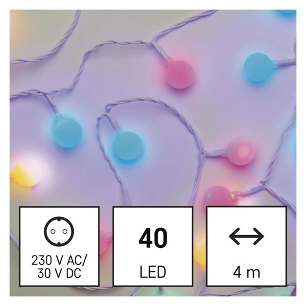 Emos D5AM01 4m/40LED/kül-beltéri/időzítős/többszínű/golyók LED fényfüzér