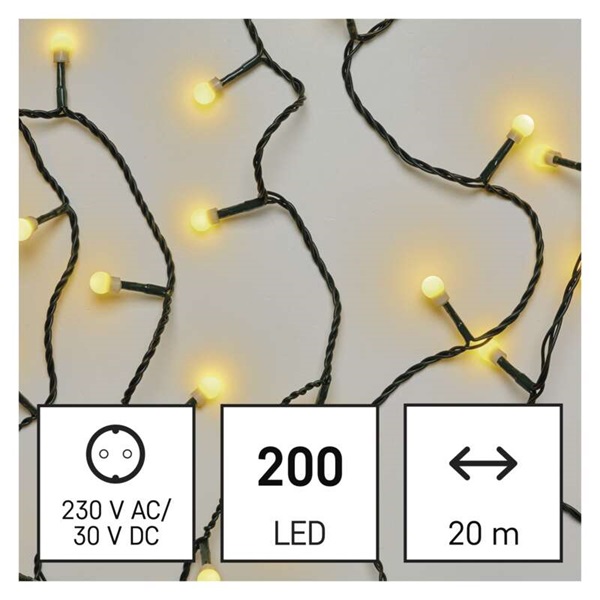 Emos D5AW03 20m/200LED/kül-beltéri/időzítős/meleg fehér golyók karácsonyi LED fényfüzér