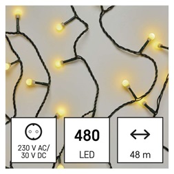 Emos D5AW05 48m/480LED/kül-beltéri/időzítős/meleg fehér/golyók karácsonyi LED fényfüzér