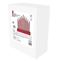 Emos DCAW03 28,5 cm 3x AA beltéri meleg fehér időzítős piros LED gyertyatartó