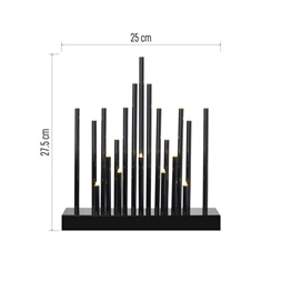 Emos DCAW04 27,5 cm 3x AA beltéri meleg fehér időzítős fekete LED gyertyatartó