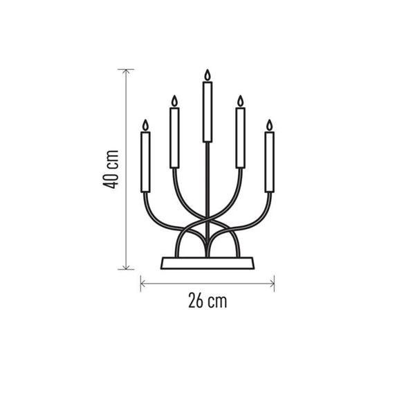 Emos DCAW07 40 cm 2x AA beltéri meleg fehér fém fehér LED gyertyatartó