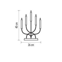 Emos DCAW07 40 cm 2x AA beltéri meleg fehér fém fehér LED gyertyatartó