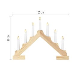 Emos DCAW11 29 cm 2x AA beltéri meleg fehér időzítős fa LED gyertyatartó