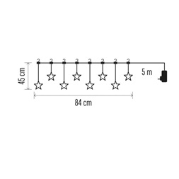 Emos DCGW02 45x84 cm kül-beltéri meleg fehér csillagok LED karácsonyi fényfüggöny