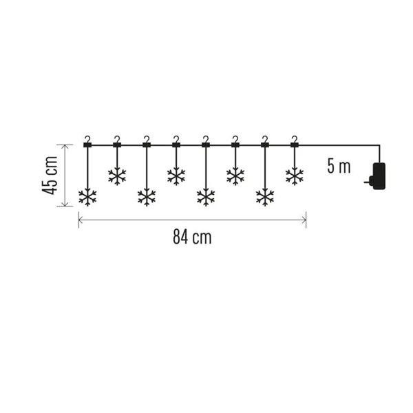 Emos DCGW06 84 cm beltéri meleg fehér hópelyhek LED karácsonyi fényfüggöny