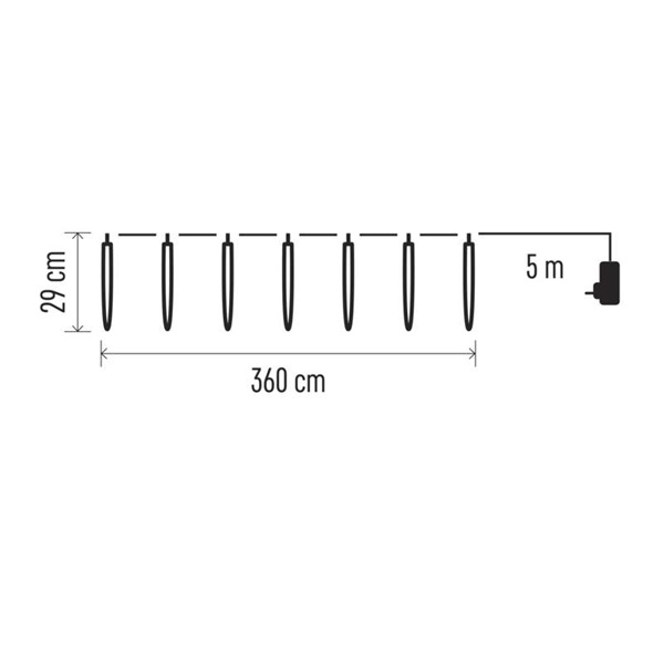 Emos DCPC01 3,6 m/140LED/kül-beltéri/hideg fehér karácsonyi LED fényfüzér