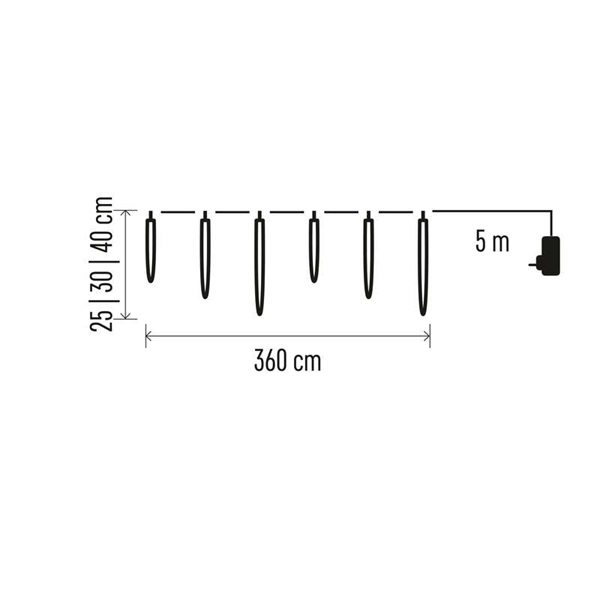 Emos DCPC06 3,6m/160LED/kül-beltéri/hideg fehér/jégcsapok karácsonyi LED girland