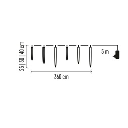 Emos DCPC06 3,6m/160LED/kül-beltéri/hideg fehér/jégcsapok karácsonyi LED girland