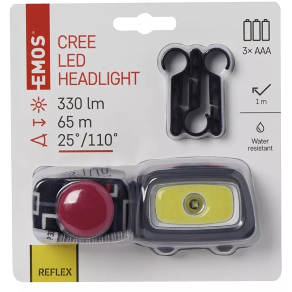 Emos P3531 CREE+COB LED 330lm 3×AAA fejlámpa