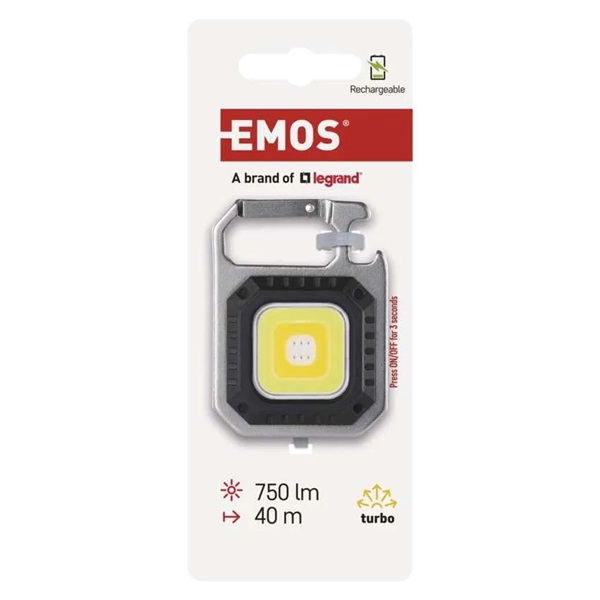 Emos P4714 750 lm, Újratölthető mini LED-es zseblámpa – kulcstartó