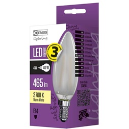 Emos Z74215 FILAMENT 4W E14 465 lumen meleg fehér LED gyertya izzó