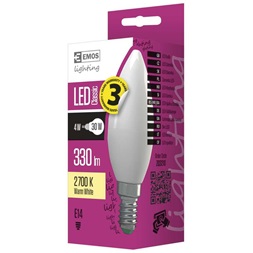 Emos ZQ3210 CLASSIC E14 4W 330 lumen meleg fehér LED gyertya izzó