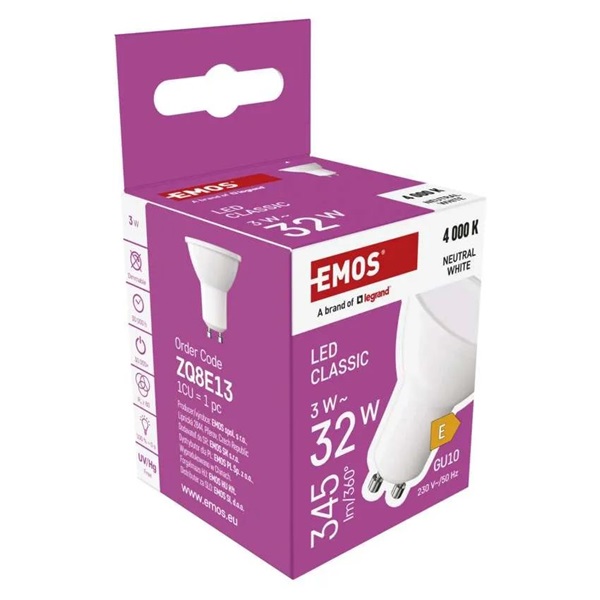 Emos ZQ8E13 classic MR16 3W 345 lm GU10 LED izzó