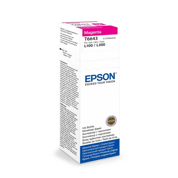 Epson C13T66434A T6643 70ml EcoTank kompatibilis magenta tintapalack