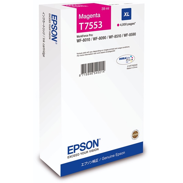 Epson C13T755340 T7553 4K XL magenta tintapatron