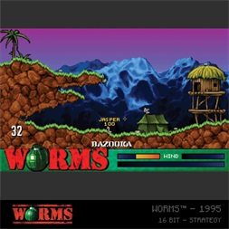 Evercade #18 Worms Collection 1 3in1 Retro Multi Game játékszoftver csomag