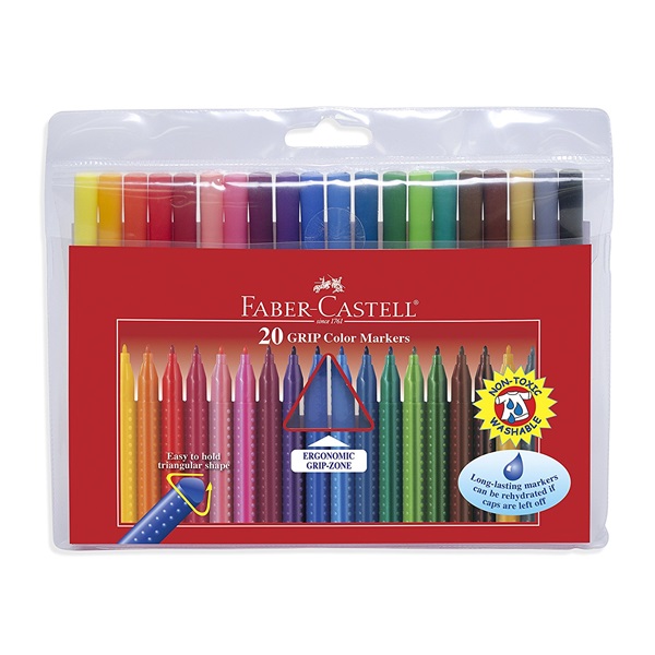 Faber-Castell Grip 155320 20db-os vegyes színű filctoll készlet