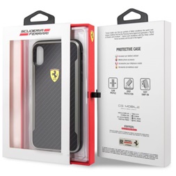 Ferrari SF Racing Shield iPhone XR fekete karbon hatású hátlap