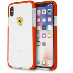 Ferrari iPhone X átlátszó/piros kemény fényes hátlap