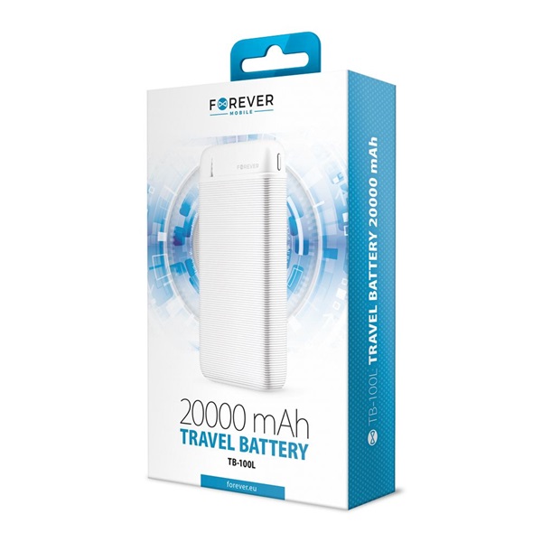 Forever TF-0115 TB-100L 20000mAh fehér power bank